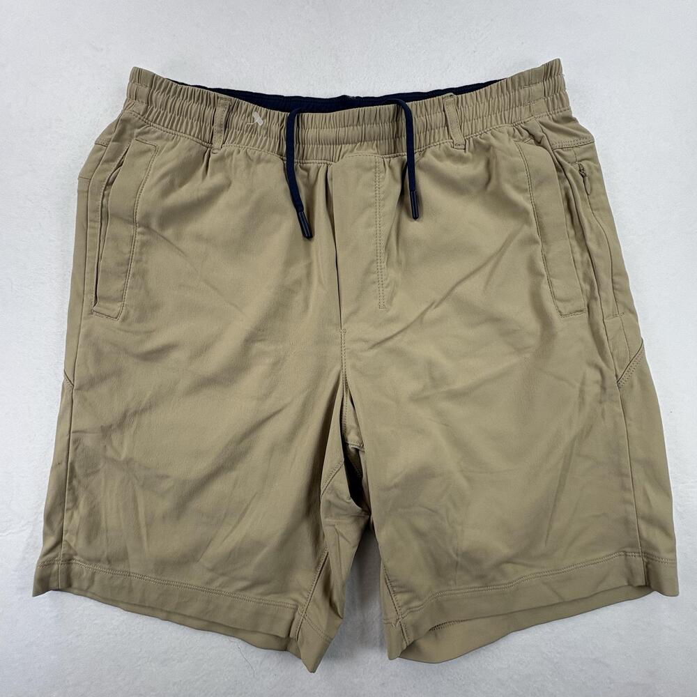 Birddogs Lined Shorts Mens Large Beige 8 Inseam Stretch Athletic Gym Running